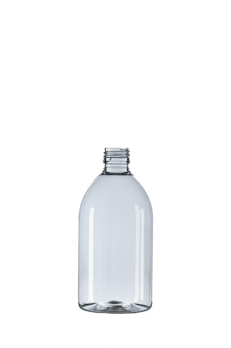 500ml Clear PET Pharma Sirop Bottle, 28mm ROPP Neck